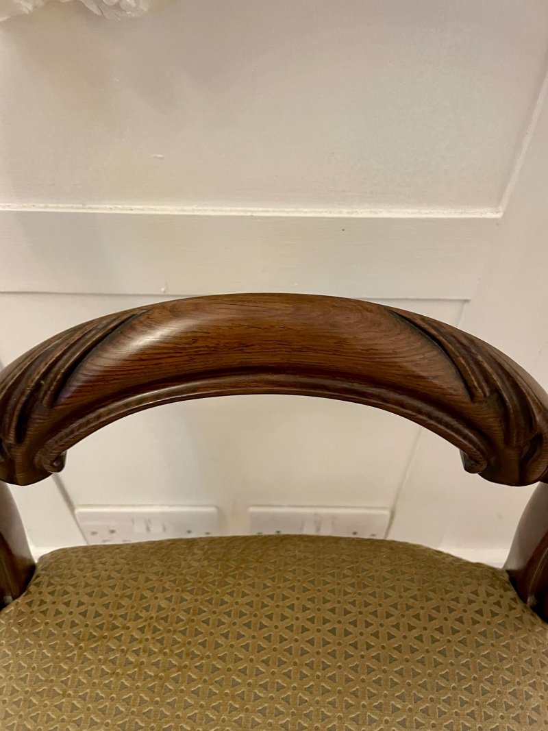 Set of 6 Antique Victorian Quality Rosewood Dining Chairs - Image 13